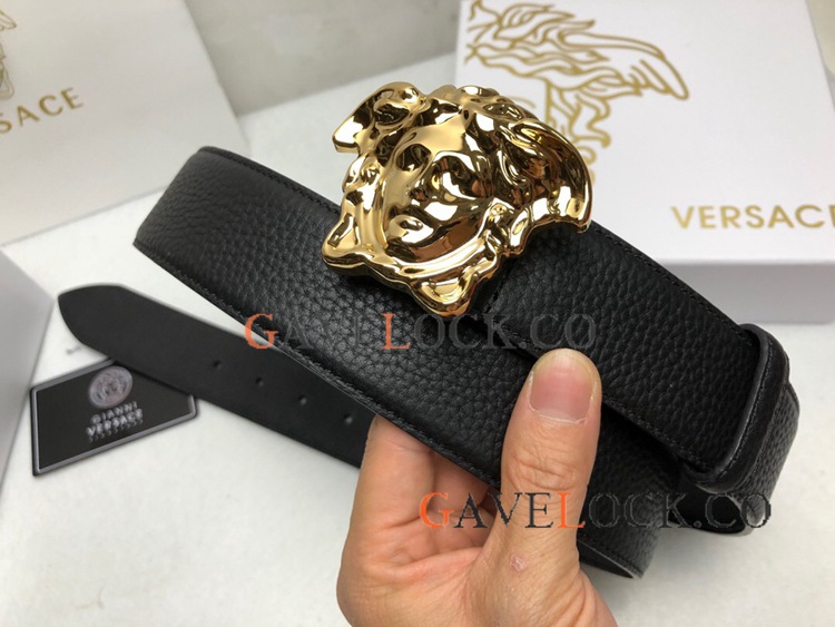 Copy Versace Lychee Men's Belt Gold Head 38mm